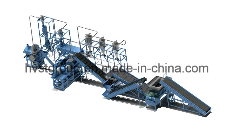 Two Grooved Rollers Waste Tire Recycling Rubber Crusher